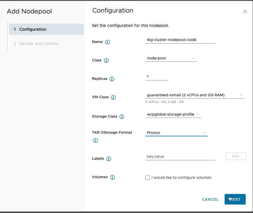 Custom Cluster Node pools configuration