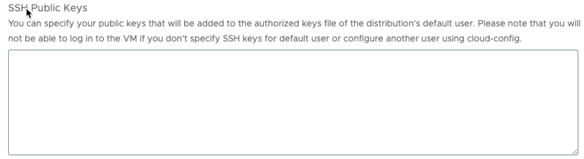 VM Create SSH Keypair